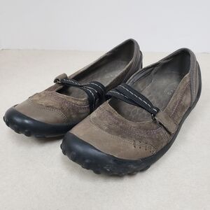 Privo by Clarks "Mary Jane" Brown Suede Comfort Flats Women's Size 6m